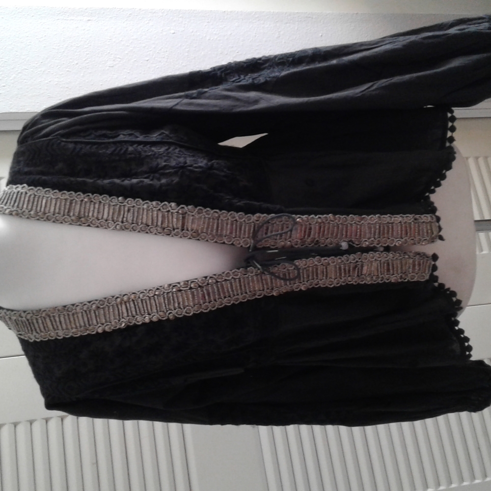 Free People, beautiful Black with Sliver Trim Jacket